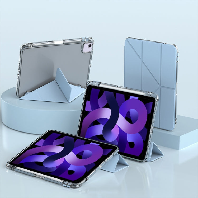 For iPad Air 11 2025 / 2024 mutural Y-Shape Deformation Leather Tablet Case(Ice Blue) by Mutural