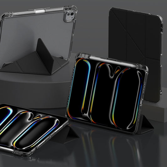 For iPad Pro 11 2025 / 2024 mutural Y-Shape Deformation Leather Tablet Case(Black) by Mutural