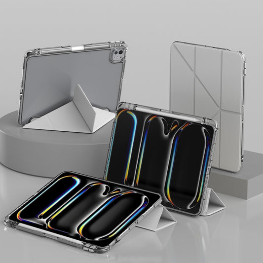 For iPad Pro 11 2025 / 2024 mutural Y-Shape Deformation Leather Tablet Case(Grey) by Mutural