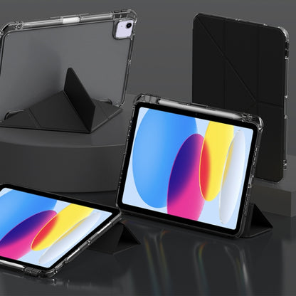 For iPad 2025 / 2022 mutural Y-Shape Deformation Leather Tablet Case(Black) by Mutural