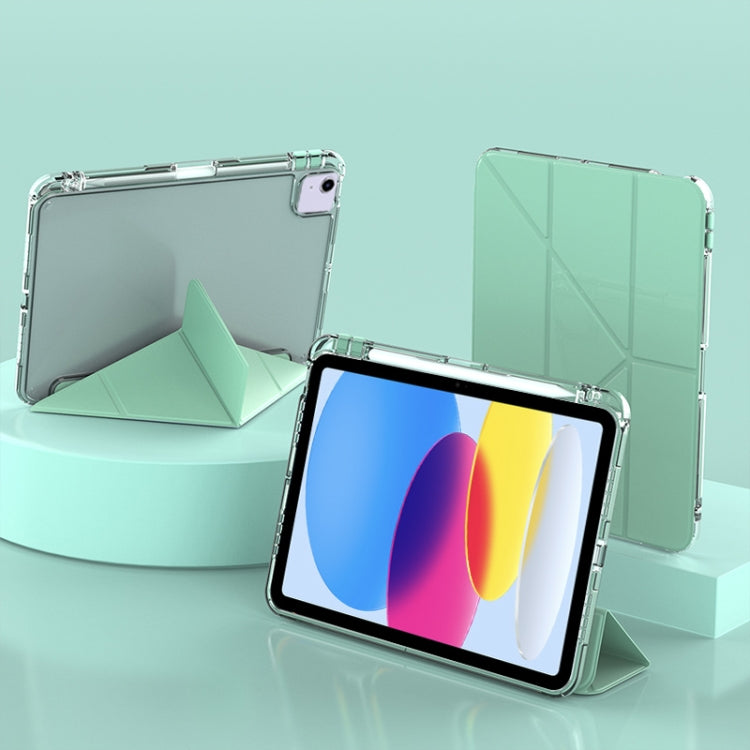 For iPad 2025 / 2022 mutural Y-Shape Deformation Leather Tablet Case(Green) by Mutural
