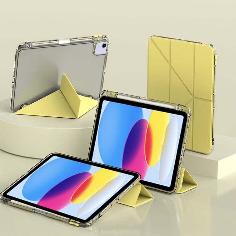 For iPad 2025 / 2022 mutural Y-Shape Deformation Leather Tablet Case(Yellow) by Mutural