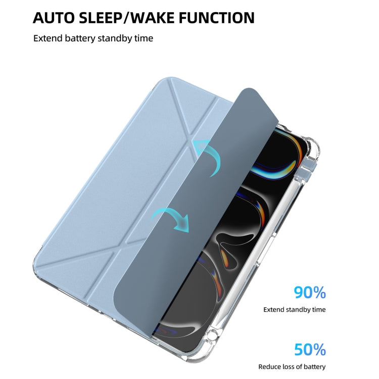 For iPad Air 13 2024 / 2025 mutural Y-Shape Deformation Leather Tablet Case(Navy Blue) by Mutural