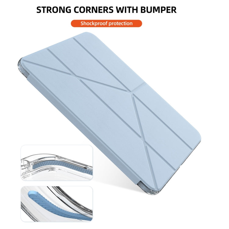 For iPad Pro 13 2025 / 2024 mutural Y-Shape Deformation Leather Tablet Case(Ice Blue) by Mutural