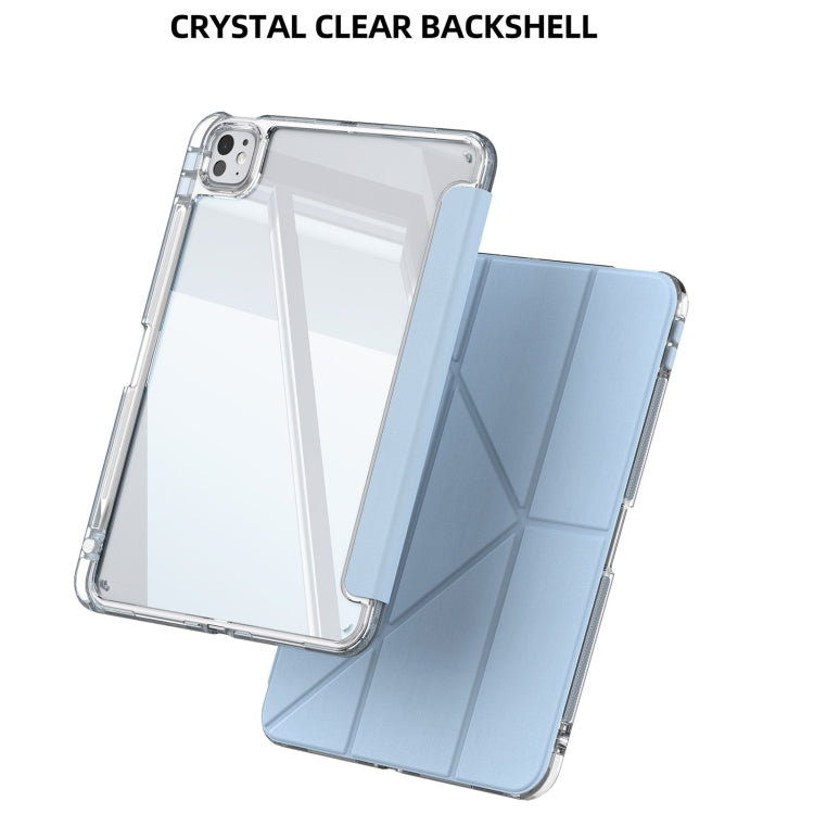 For iPad Air 13 2024 / 2025 mutural Y-Shape Deformation Leather Tablet Case(Ice Blue) by Mutural