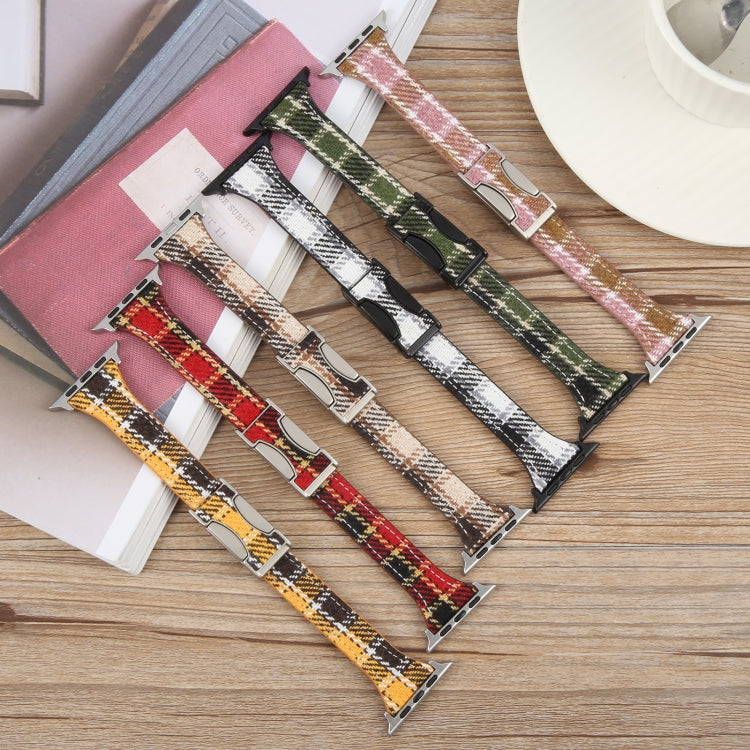 For Apple Watch 46mm / 49mm / 45mm / 44mm Slim Magnetic Buckle Napped Fabric Leather Watch Band(Pink) by bashfashion