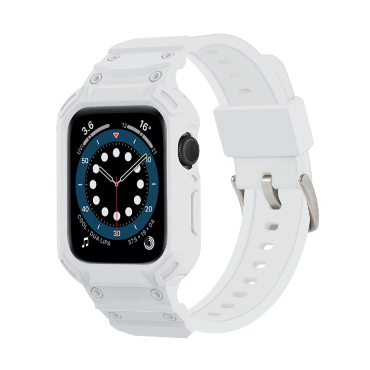For Apple Watch Series 10 / 11 46mm Armor TPU Case Integrated Watch Band(White) by bashfashion