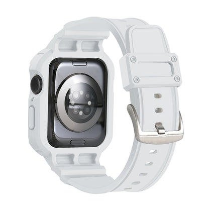 For Apple Watch Series 10 / 11 46mm Armor TPU Case Integrated Watch Band(White) by bashfashion