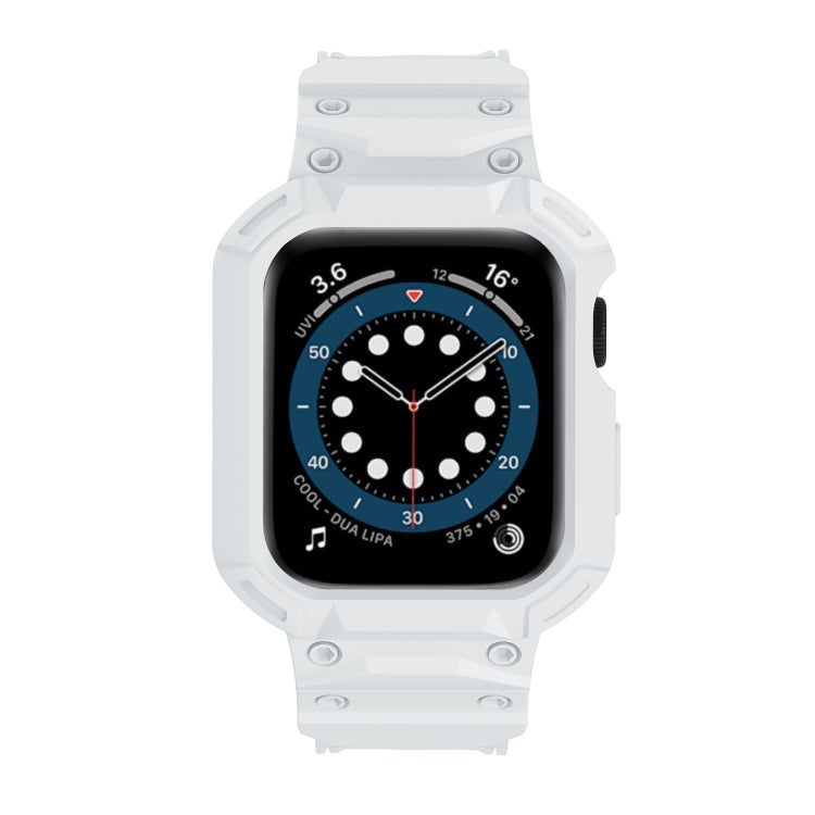 For Apple Watch Series 10 / 11 46mm Armor TPU Case Integrated Watch Band(White) by bashfashion