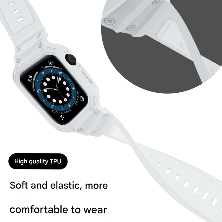 For Apple Watch Series 10 / 11 46mm Armor TPU Case Integrated Watch Band(White) by bashfashion