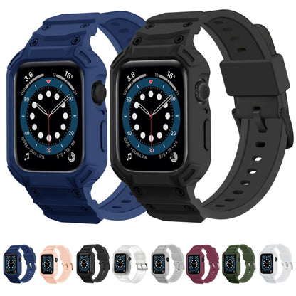 For Apple Watch Series 10 / 11 46mm Armor TPU Case Integrated Watch Band(White) by bashfashion