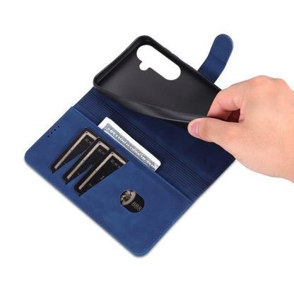 For Samsung Galaxy A56 5G AZNS Skin Feel Calf Texture Flip Leather Phone Case(Blue) by AZNS