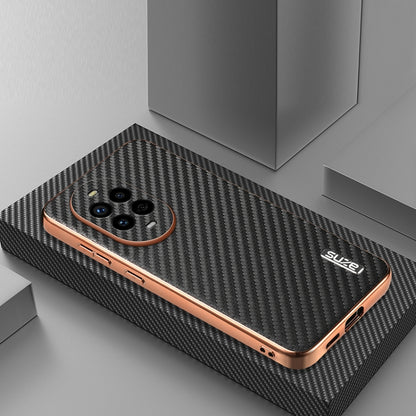 For Huawei nova 13 Pro AZNS Electroplated Edge Carbon Fiber Texture Phone Case(Black) by AZNS