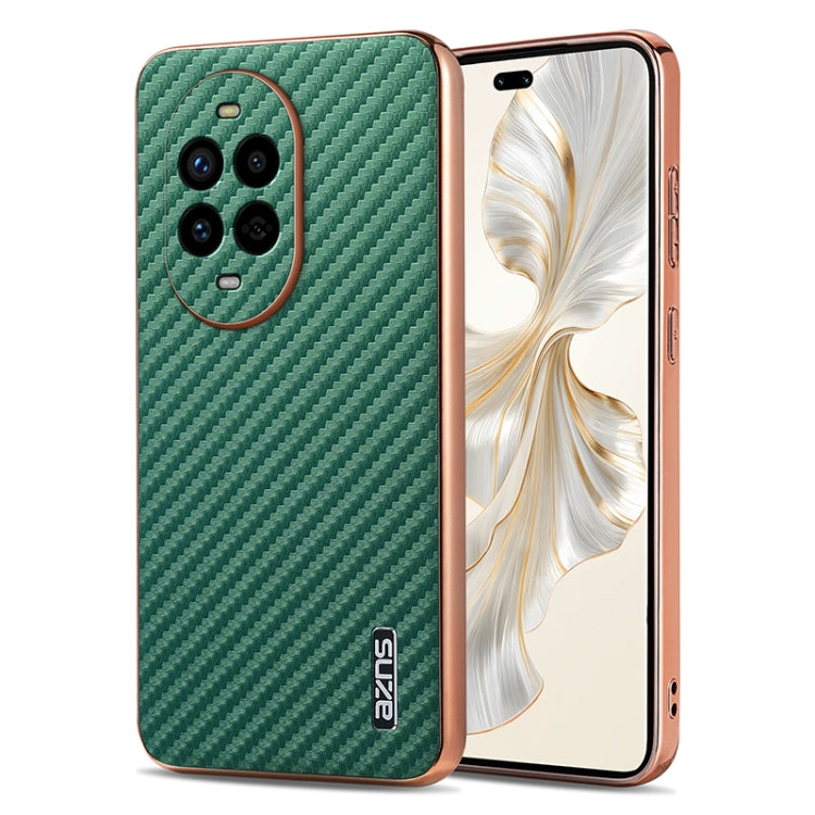 For Huawei nova 13 Pro AZNS Electroplated Edge Carbon Fiber Texture Phone Case(Green) by AZNS