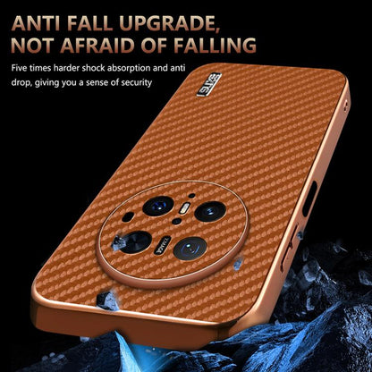 For Huawei Mate 70 Pro / 70 Pro+ AZNS Electroplated Edge Carbon Fiber Texture Phone Case(Black) by AZNS