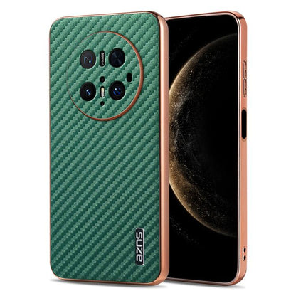 For Huawei Mate 70 Pro / 70 Pro+ AZNS Electroplated Edge Carbon Fiber Texture Phone Case(Green) by AZNS