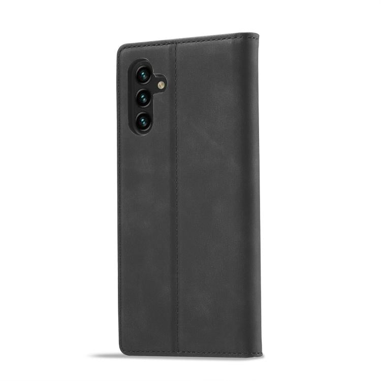 For Samsung Galaxy A56 5G LC.IMEEKE Strong Magnetism Microfiber Leather Phone Case(Black) by LC.IMEEKE