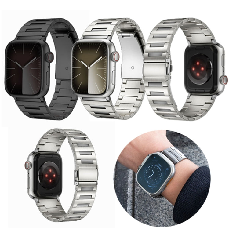 For Apple Watch 42mm / 41mm / 40mm / 38mm Titanium Alloy Watch Band(Black) by bashfashion