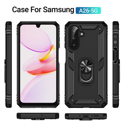 For Samsung Galaxy A26 5G / A17 5G Shockproof TPU + PC Phone Case with Holder(Black) by bashfashion