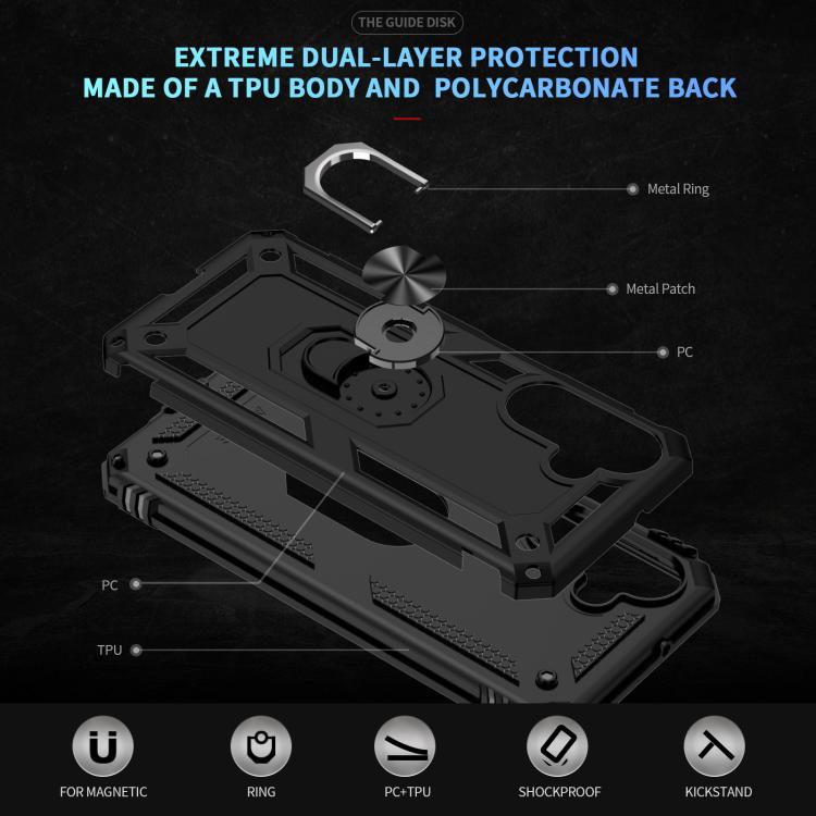 For Samsung Galaxy A26 5G / A17 5G Shockproof TPU + PC Phone Case with Holder(Black) by bashfashion