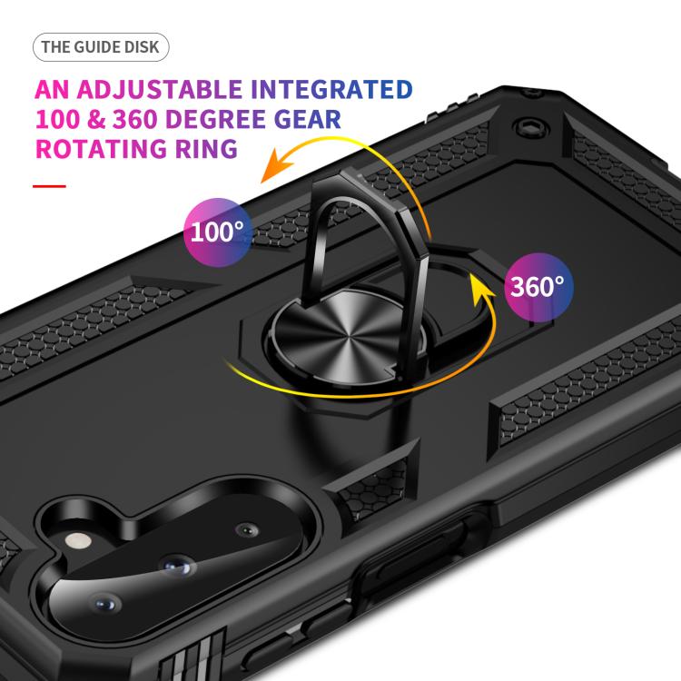 For Samsung Galaxy A26 5G / A17 5G Shockproof TPU + PC Phone Case with Holder(Black) by bashfashion