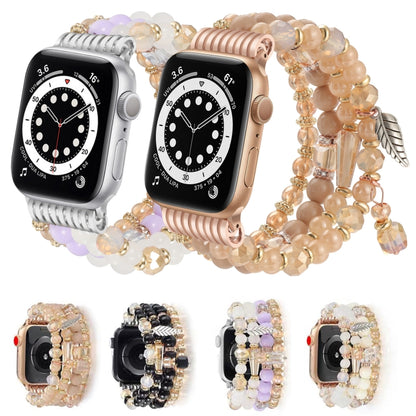 For Apple Watch 42mm / 41mm / 40mm / 38mm Tassel Beaded Chain Watch Band(Black) by bashfashion