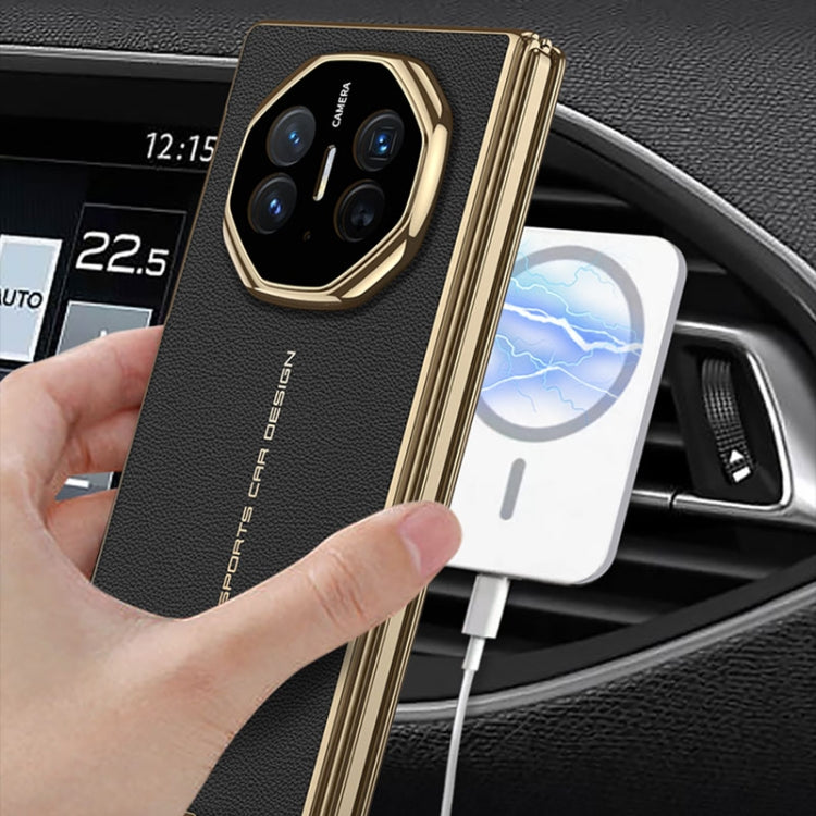 For Huawei Mate XT Ultimate Design GKK Phantom Leather MagSafe Frame Phone Case(White) by GKK