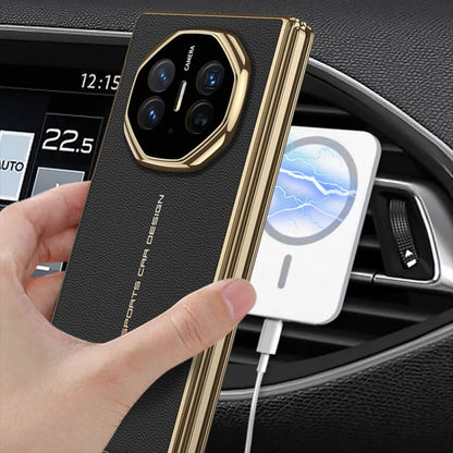 For Huawei Mate XT Ultimate Design GKK Phantom Leather MagSafe Frame Phone Case(White) by GKK