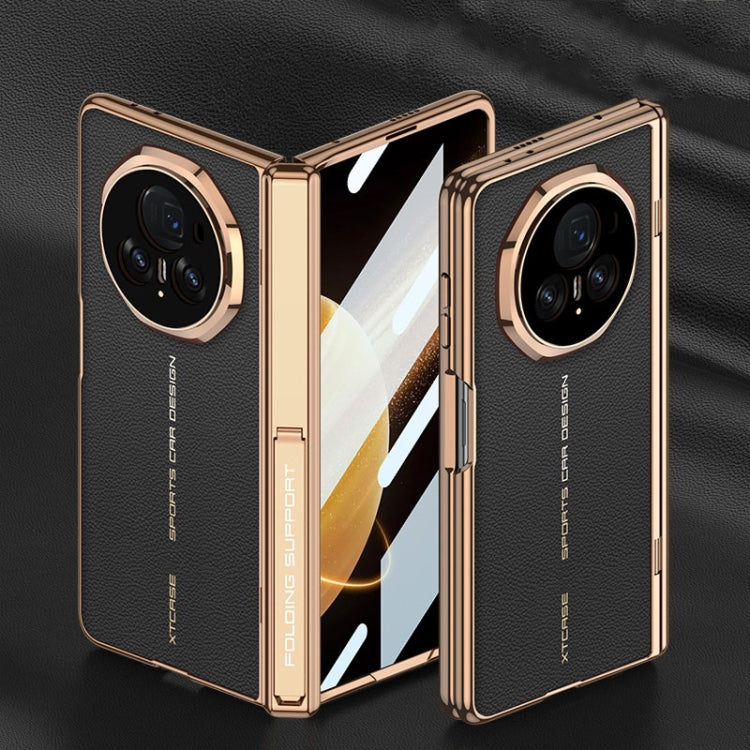 For Honor Magic V3 GKK Integrated Magnetic Fold Hinge Leather Shockproof Phone Case(Black) by GKK