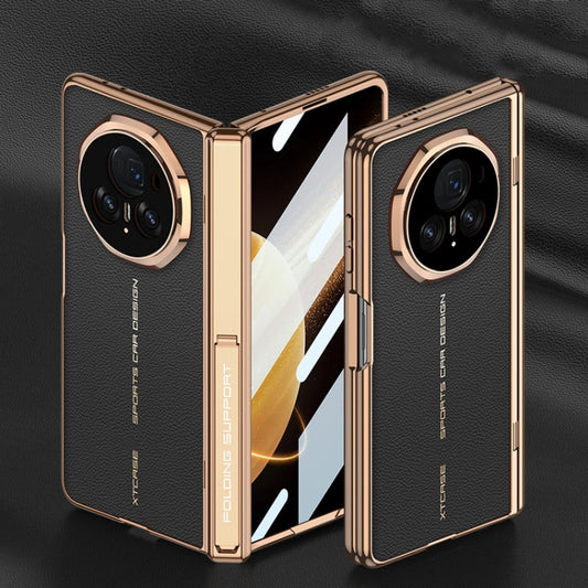 For Honor Magic V3 GKK Integrated Magnetic Fold Hinge Leather Shockproof Phone Case(Black) by GKK