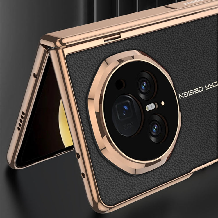 For Honor Magic V3 GKK Integrated Magnetic Fold Hinge Leather Shockproof Phone Case(Black) by GKK