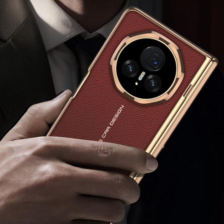 For Honor Magic V3 GKK Integrated Magnetic Fold Hinge Leather Shockproof Phone Case(Black) by GKK