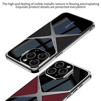 For iPhone 16 Pro Max GKK Leather Electroplating Supersonic Speed Shockproof Phone Case(Black) by GKK