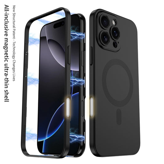 For iPhone 16 Pro Max GKK MagSafe Full Coverage Phone Case(Black) by GKK