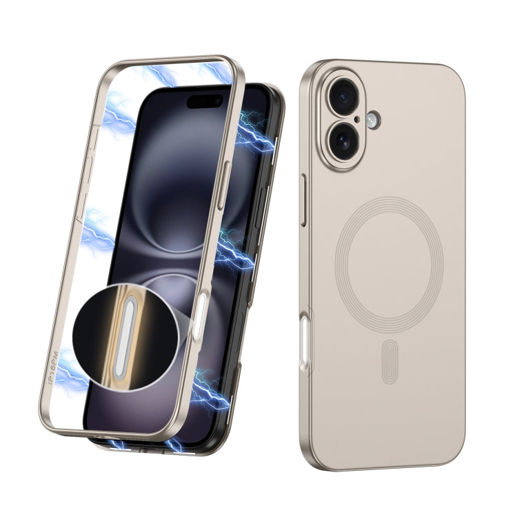 For iPhone 16 GKK MagSafe Full Coverage Phone Case(Titanium Gray) by GKK