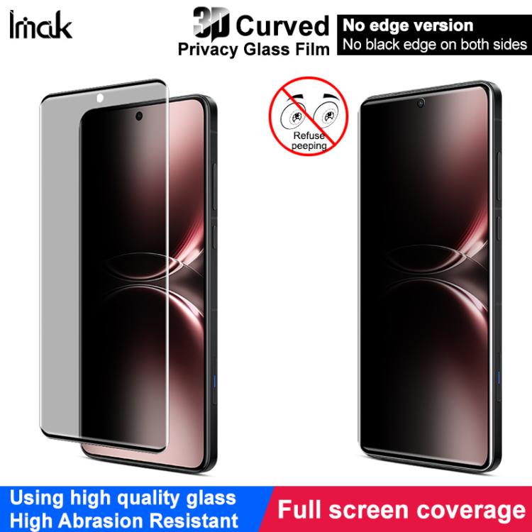 For vivo X200 Ultra 5G imak No Edge Version 3D Curved Privacy Full Screen Tempered Glass Film by imak