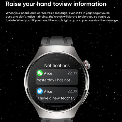 MT200 1.43 inch AMOLED IP67 Steel Band Smart Call Watch, Support ECG(Black) by bashfashion