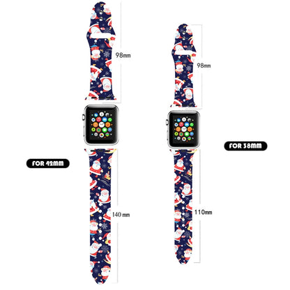 For Apple Watch 46mm / 49mm / 45mm / 44mm Christmas Pattern Silicone Watch Band(Red Santa Claus) by bashfashion