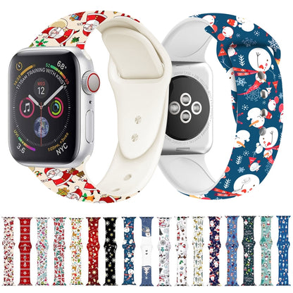For Apple Watch 46mm / 49mm / 45mm / 44mm Christmas Pattern Silicone Watch Band(Red Santa Claus) by bashfashion