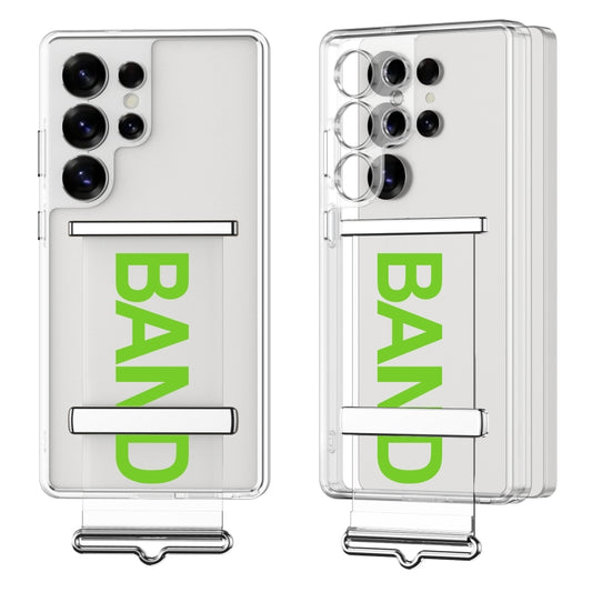 For Samsung Galaxy S25 Ultra 5G GKK Space Series Clear Wristband Holder Phone Case(Transparent Green) by GKK