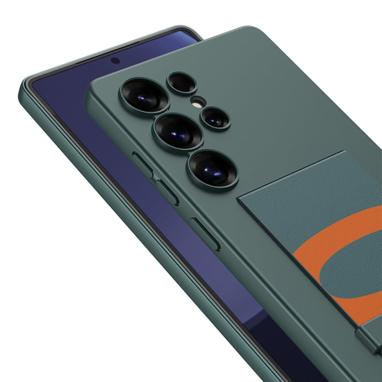 For Samsung Galaxy S25 Ultra 5G GKK Ultra-thin Wristband Holder Phone Case(Green) by GKK