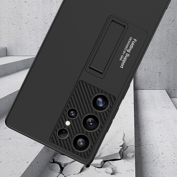 For Samsung Galaxy S25 Ultra 5G GKK Ultra-thin Shockproof Phone Case with Holder / Pen(Forest Green) by GKK