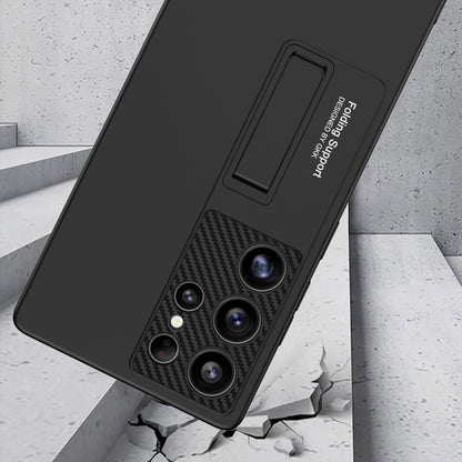 For Samsung Galaxy S25 Ultra 5G GKK Ultra-thin Shockproof Phone Case with Holder / Pen(Forest Green) by GKK