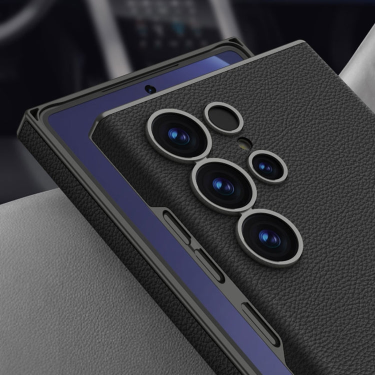 For Samsung Galaxy S25 Ultra 5G GKK Skin-feeling Leather Curved Phone Case(Carbon Fiber) by GKK