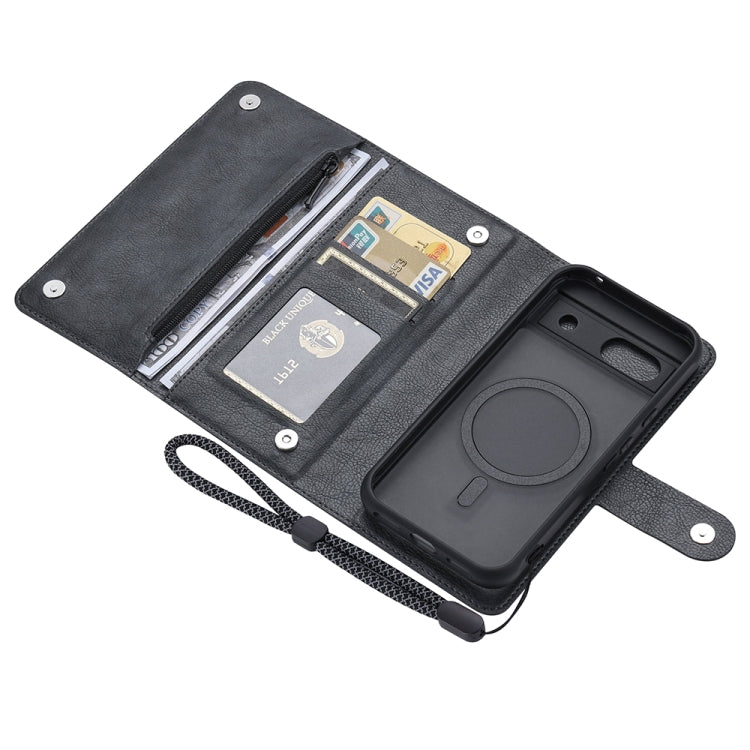 For Google Pixel 8a ViLi GVB Series MagSafe Magnetic RFID Leather Phone Case(Black) by ViLi