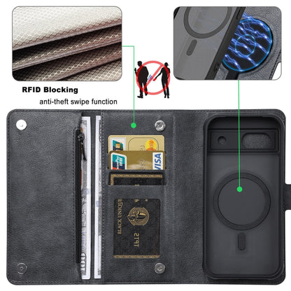 For Google Pixel 8a ViLi GVB Series MagSafe Magnetic RFID Leather Phone Case(Black) by ViLi