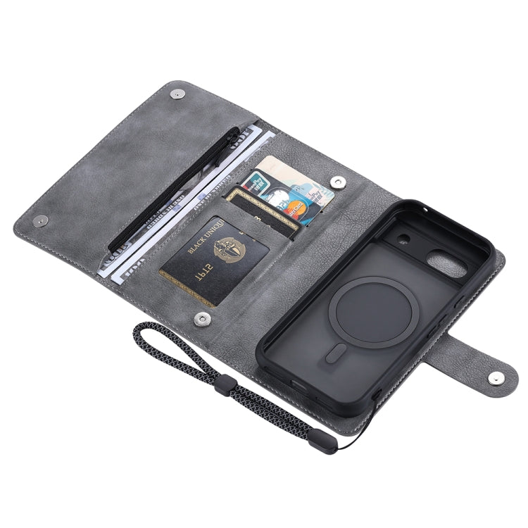 For Google Pixel 8a ViLi GVB Series MagSafe Magnetic RFID Leather Phone Case(Grey) by ViLi