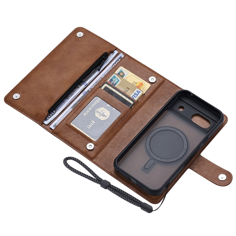 For Google Pixel 8a ViLi GVB Series MagSafe Magnetic RFID Leather Phone Case(Brown) by ViLi