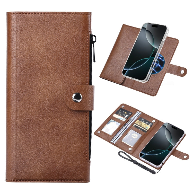 For iPhone 16 Pro Max ViLi GVS-C Series MagSafe Magnetic RFID Leather Flip Phone Case(Brown) by ViLi