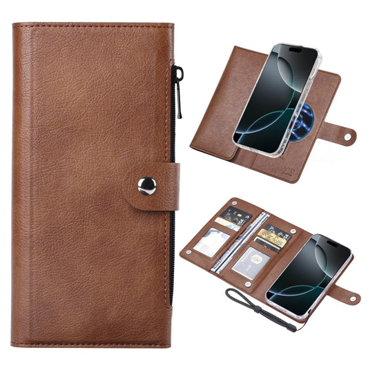 For iPhone 16 Pro Max ViLi GVS-C Series MagSafe Magnetic RFID Leather Flip Phone Case(Brown) by ViLi